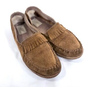 UGG Australia Women's Suede Moccasin Slippers Brown Size 8 Moccasins
